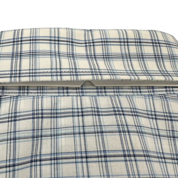 Jos A Bank Traveler Tailored Shirt L Blue Plaid Cotton Blend LS TravelTech - Picture 5 of 8